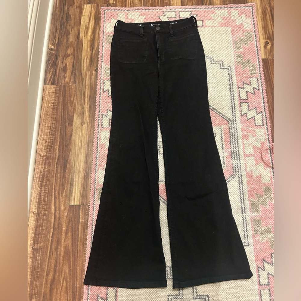 J Crew Women's Black Flare Jeans